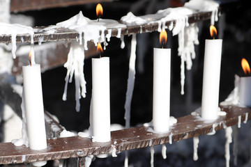 Les bougies du sanctuaire