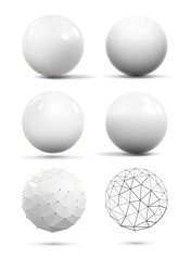 Various white spheres