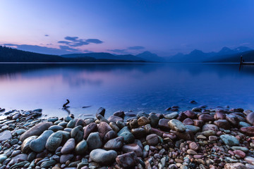 Blue hour at the yellowstone lake