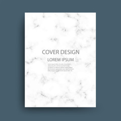Cover template design with white and gray marble background
