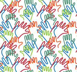 Hand arms palms lines semaless pattern