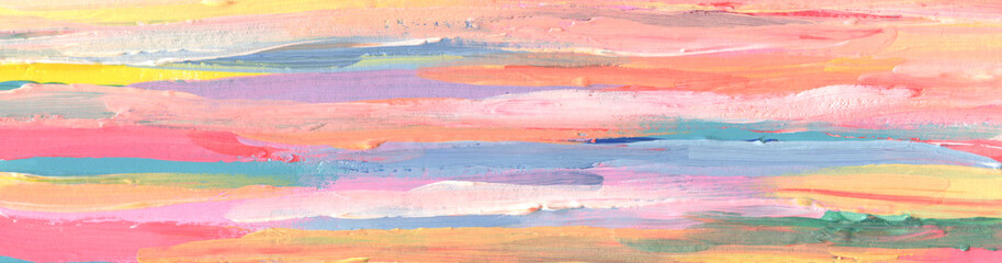 Abstract strip smear Brush stroke acrylic and watercolor painting.