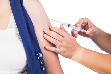 Pregnant woman and injection needle