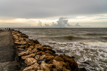 The North Jetty in Venice Florida is a long stone structure that jets out into the Gulf of Mexico