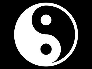 Weißes Yin Yang Symbol 