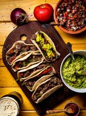 Taco table with sauces