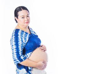 Pregnant Woman touching her belly pregnant