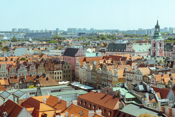 Fototapeta na wymiar Poznan in Greater Poland. Panorama of the old city