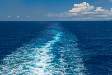 Blue tropical seas and sky
