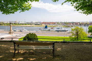 Szczecin. View of the city on the Odra River