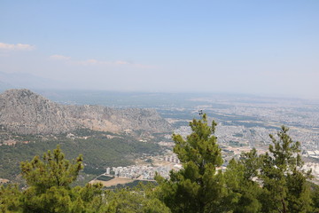 Blick aus den Bergen auf Antalya 