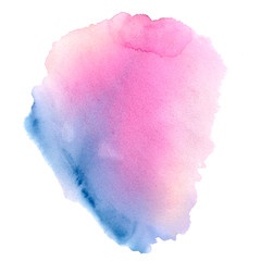 Watercolor spot of pink and blue colors