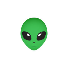 Alien green head isolated on white background