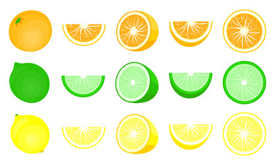 Orange, citrus set