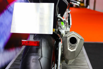 Big bike exhaust pipe rear view