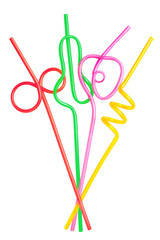 Multicolor cocktail tubes, isolated on white background