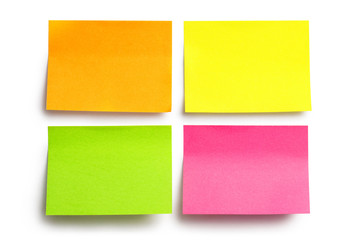 Colorful blank stickers, isolated on white background