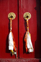 Tibetan Ancient Door in the Monastry