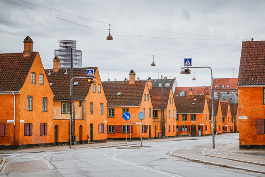 Nyboder - famous colourful houses in north Copenhagen