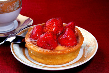 Tasty and beautiful dessert with strawberries.