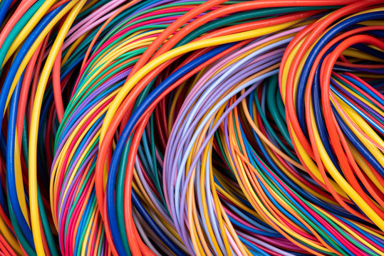 Electrical Wiring Solutions Multicolored Cable Close-up