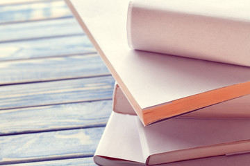 stack of white books
