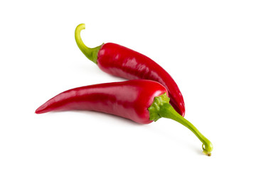 Two pods of hot red chilli