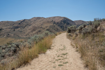 desert trail leading to Saddle Rock foothills in Wenatchee Washington