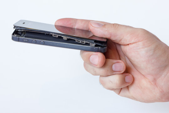 Swollen mobile phone battery. Expired or low quality Phone Battery Replacement