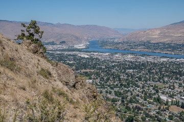 Wenatchee and Columbia River from Saddle Rock trail with tree view