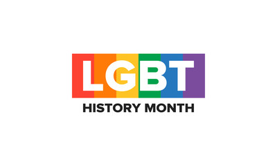 Obraz premium LGBT history month. Pride Month. Lesbian Gay Bisexual Transgender. Celebrated annual. LGBT flag. Rainbow love concept. Human rights and tolerance. Poster, card, banner and background. Vector