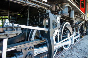 old Steam engine wheels and mechanical