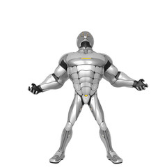 sci fi astronaut cartoon doing a pose what next in a white background