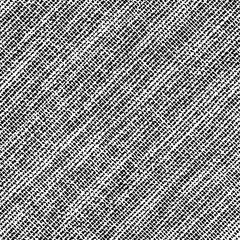 Texture or graphic pattern from short, thin line intersections, positioned vertically, obliquely, or horizontally. Textile. Paper. Monochrome. For posters, banners, retro and urban design 