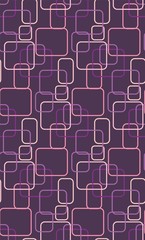 Abstract geometry from rounded rectangles. Seamless texture pattern in Modern Design Elements. A seamless pattern of an abstract geometry from rounded rectangles, light pink on a violet.