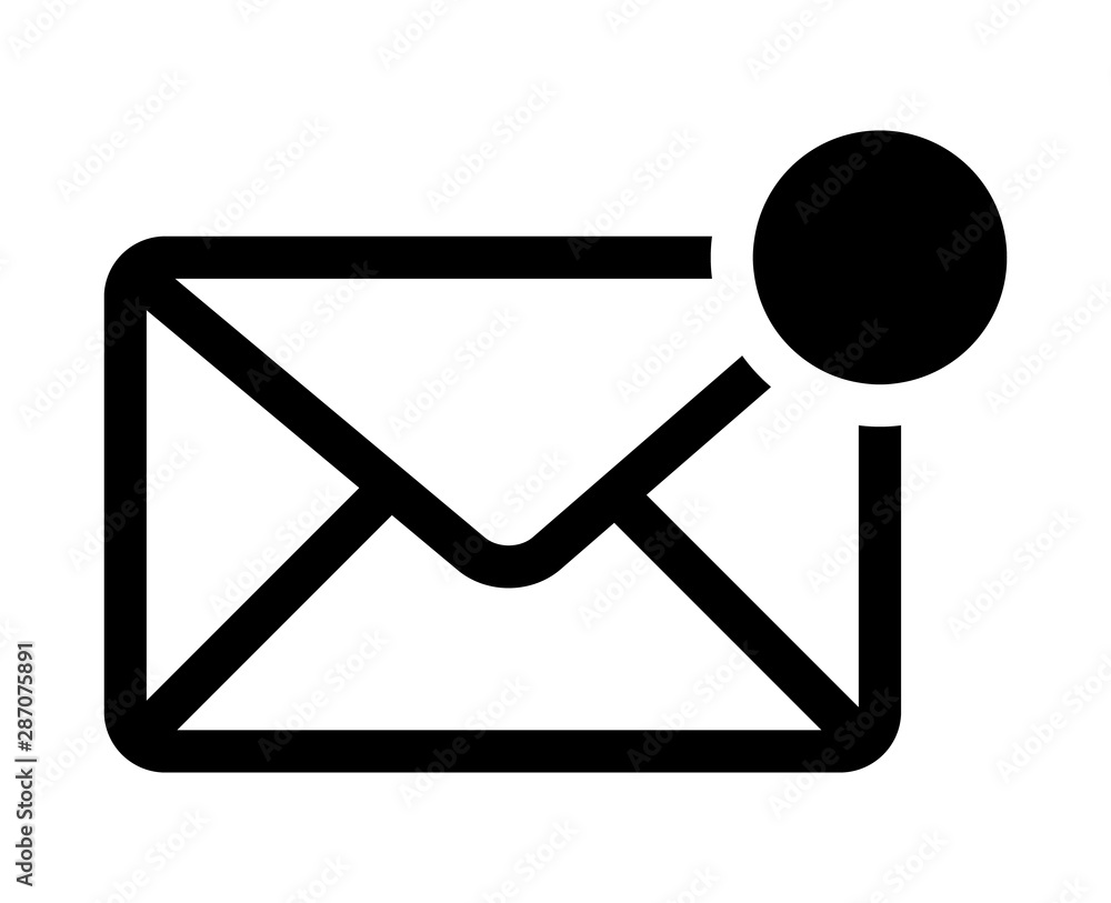 Poster unread mail/email or unread message line art vector icon for apps and websites
