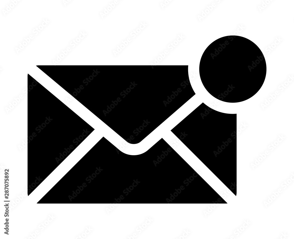 Poster unread mail/email or unread message flat vector icon for apps and websites