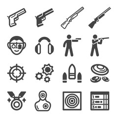 shooting and gun,sport and recreation icon set,vector and illustration © supanut