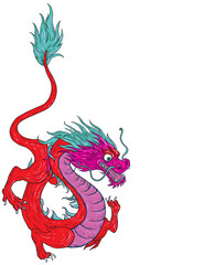 hand drawn dragon isolated on white