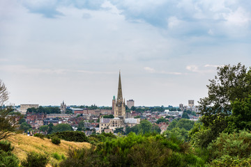 Norwich skyline from a nearby hill