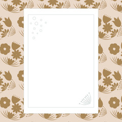 Page for notebook with floral pattern, simple design. Modern abstract vector design for paper, cover, fabric, interior decor. Soft pastel colors for kids/children bedroom