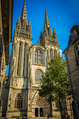 Fototapeta na wymiar Cathedrale Saint-Correntin in Quimper in der Bretagne