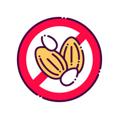 Seeds free line color icon. Allergenic ingredient. Food intolerance. Sign for web page, mobile app, button, logo. Vector isolated button. Editable stroke.