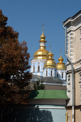 Fototapeta na wymiar Domes of St. Michael's Golden-Domed Monastery, Kiev, Ukraine