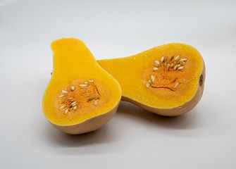 butternut squash isolated on white background