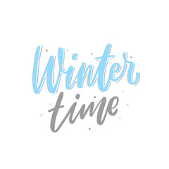 Winter hand drawn lettering for overlay, stickers, print. Winter time calligraphy.