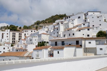 Fototapeta na wymiar White houses on hill in Casares, Andalusia, Spain