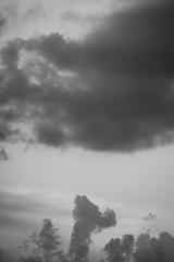 Dark grey cloudy skies