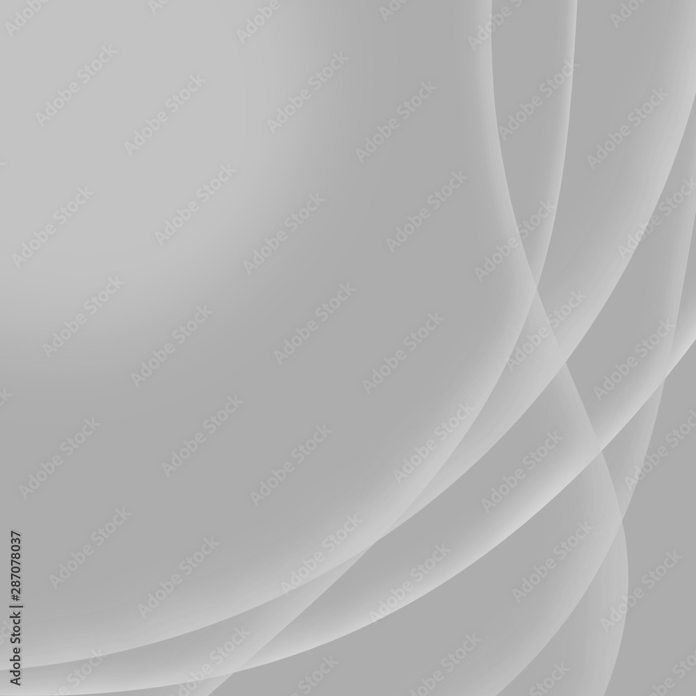 Wall mural abstract gray light background with wavy lines and copy space for text.