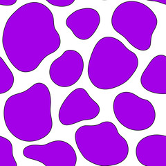 Vector illustration, cow spots seamless pattern. Violet color.